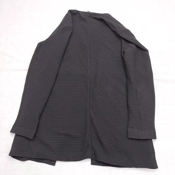 Eileen Fisher Women’s Black Waffle Knit Open Cardigan‎ Size S/P - Picture 3 of 4